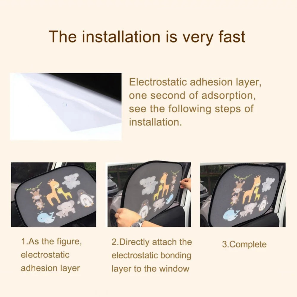 Car SunShade Side Window Cartoon Car Sun Shade UV Protector