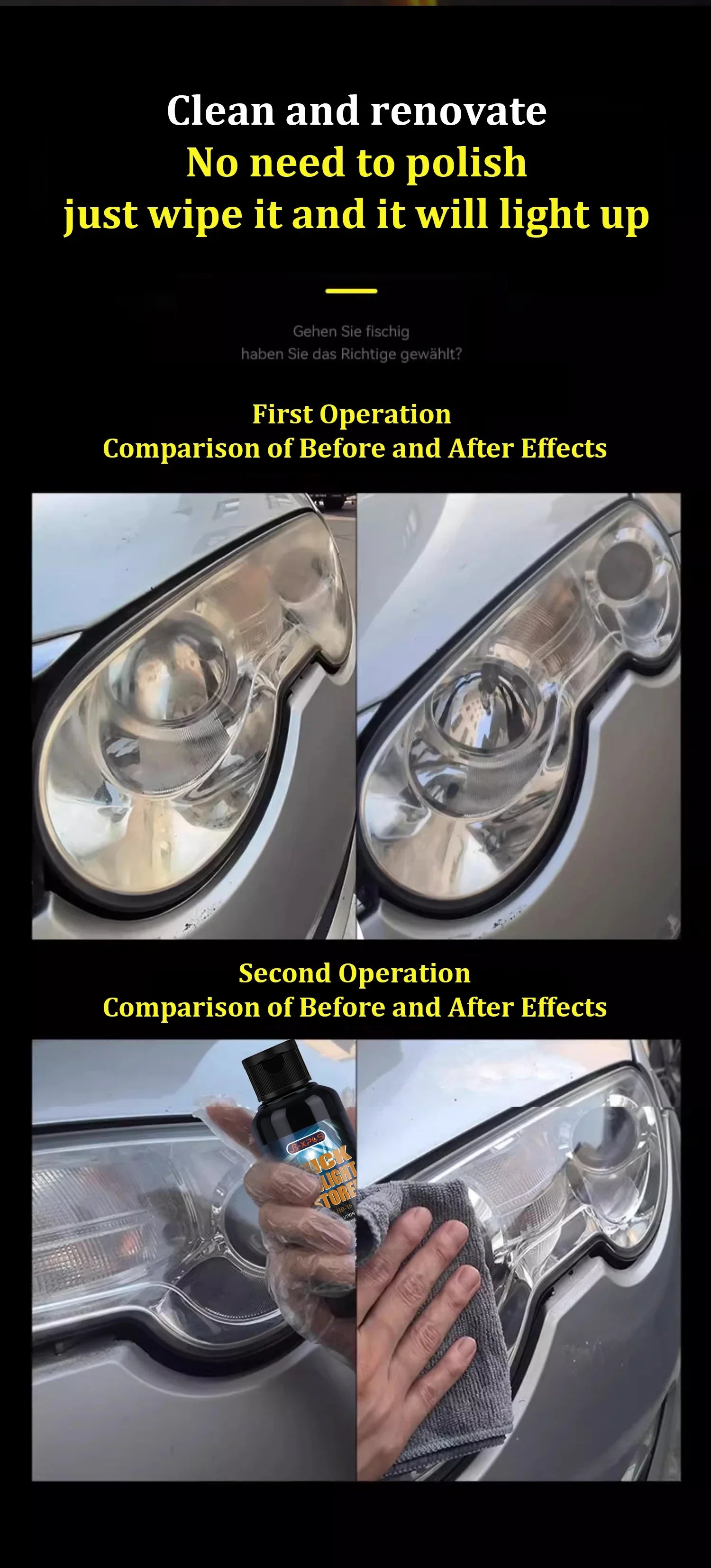Car Headlight Restoration Polishing Kits Premium Quality Replacement Accessory