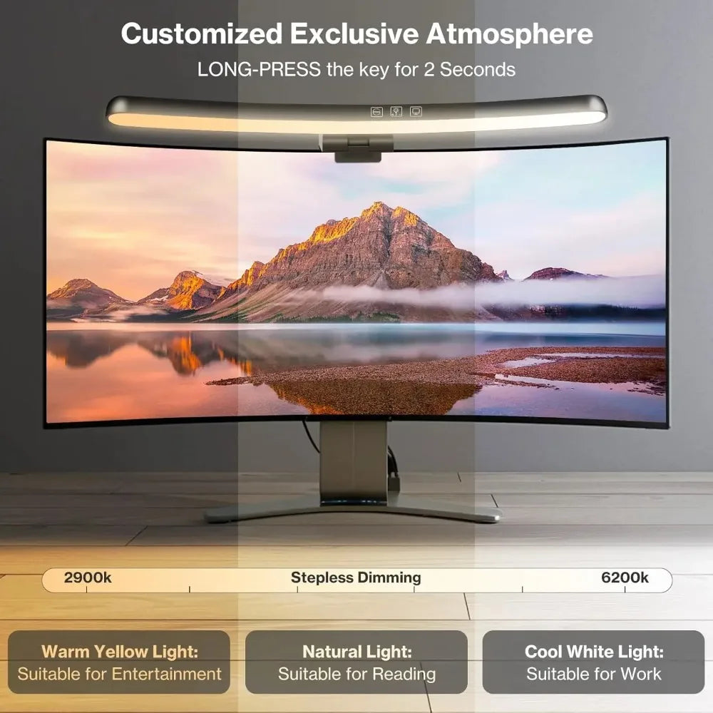 Monitor Light Bar Curved, RGB LED Computer Monitor Light Bar Desk Lamp