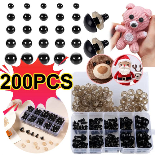 200Pcs 6-12mm Eyeball Doll Making Doll Making Safety Eyes Craft Supply