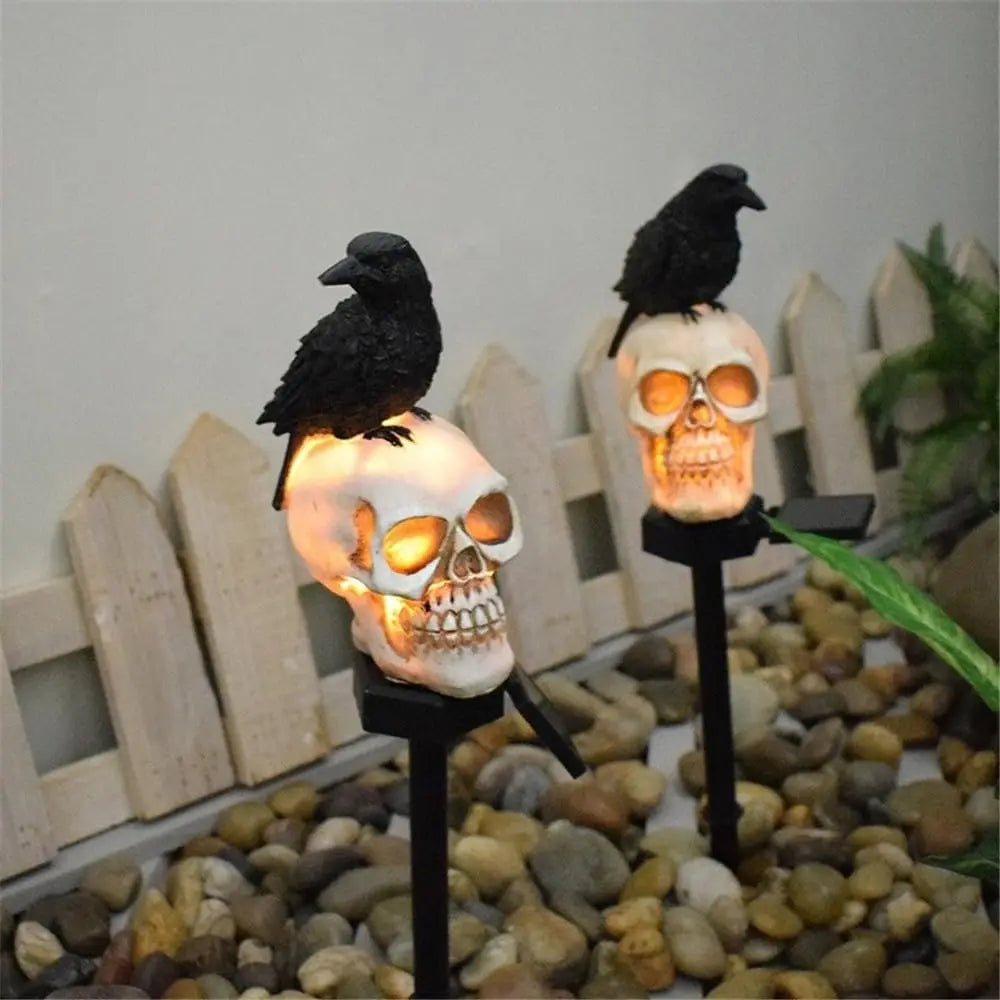 Halloween Outdoor Light Skull, Raven, Crow Horror Decor Holiday Lighting Decoration