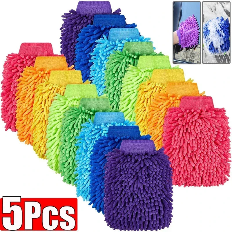 Car Wash Gloves Chenille Coral Premium Quality Replacement Accessory