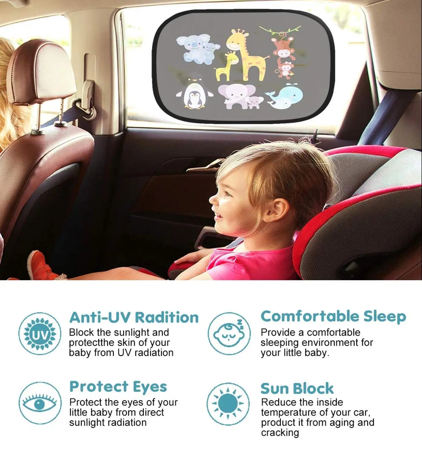 Car SunShade Side Window Cartoon Car Sun Shade UV Protector