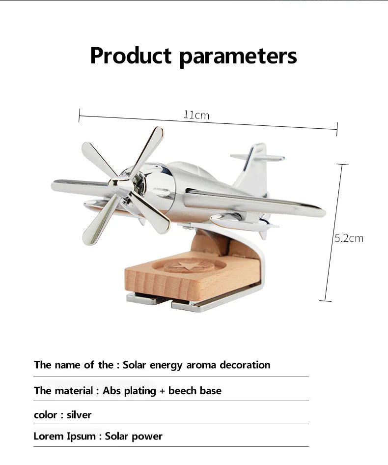Car interior accessories solar airplane Car Dashboard Ornament Decoration