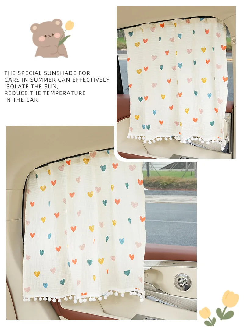 Cartoon Car Curtains Sunshade Side Car Sun Shade UV Protector