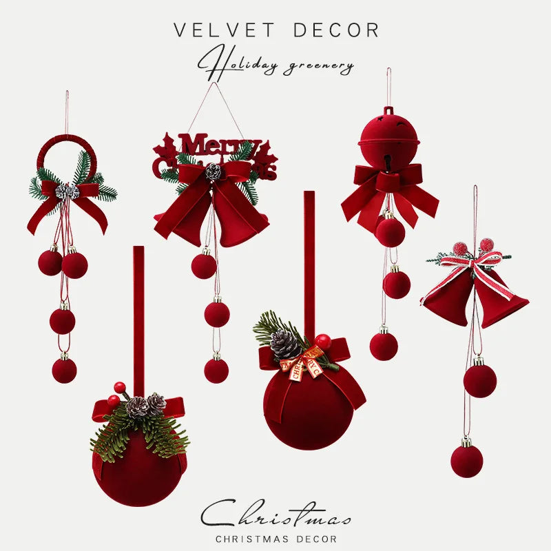 Christmas Ball Ornament Nordic Bells Christmas Tree Hanging Pendants Decorations For Home New Year Party Supplies Gifts