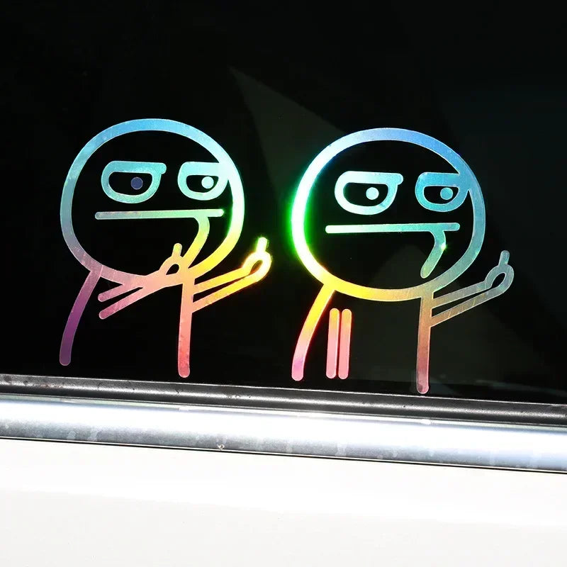 Funny Middle Finger Troll Face Car Dashboard Ornament Decoration