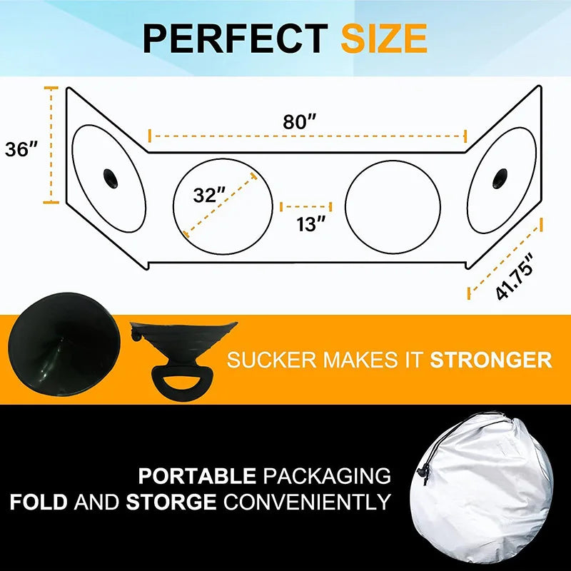 Truck Windshield Sunshades Cover Foldable Car Sun Shade UV Protector