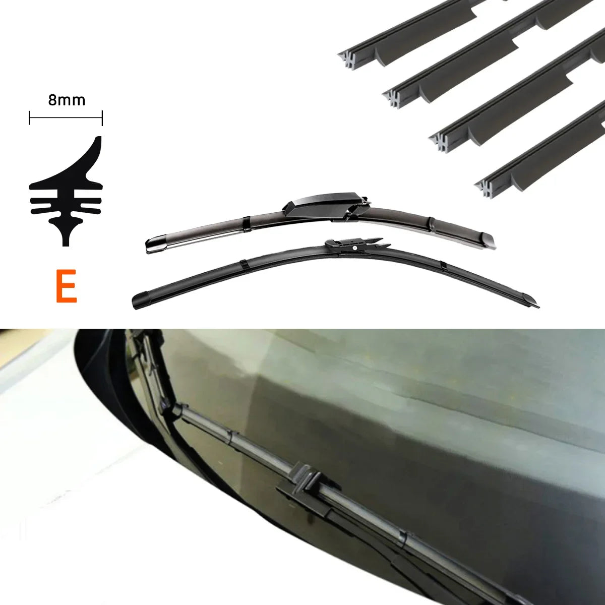 Car Wiper Rubber Strips Refill Premium Quality Replacement Accessory