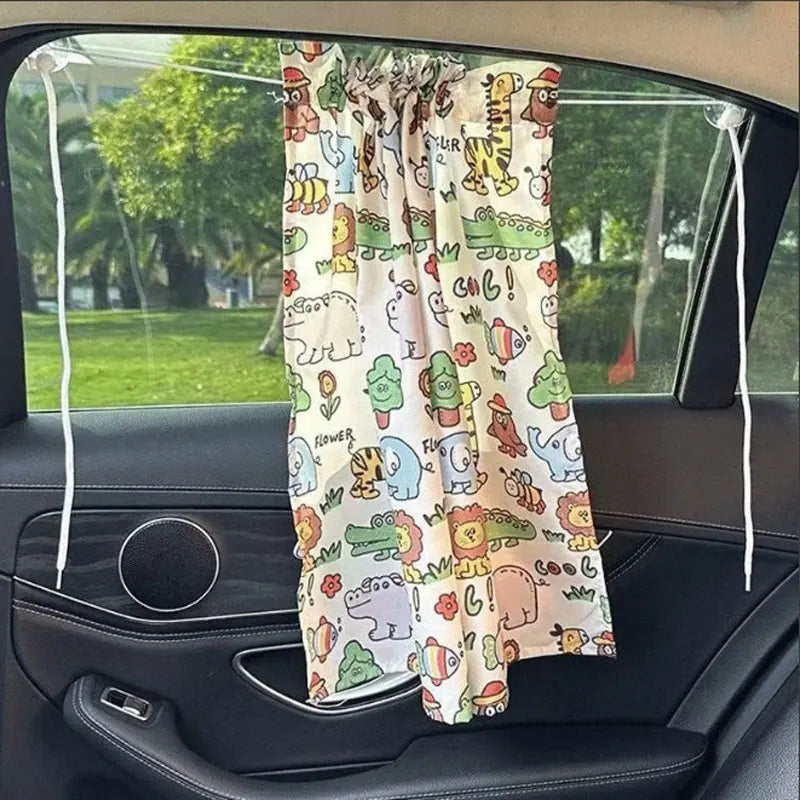 Suction Cup Curtain In The Car Sun Shade UV Protector