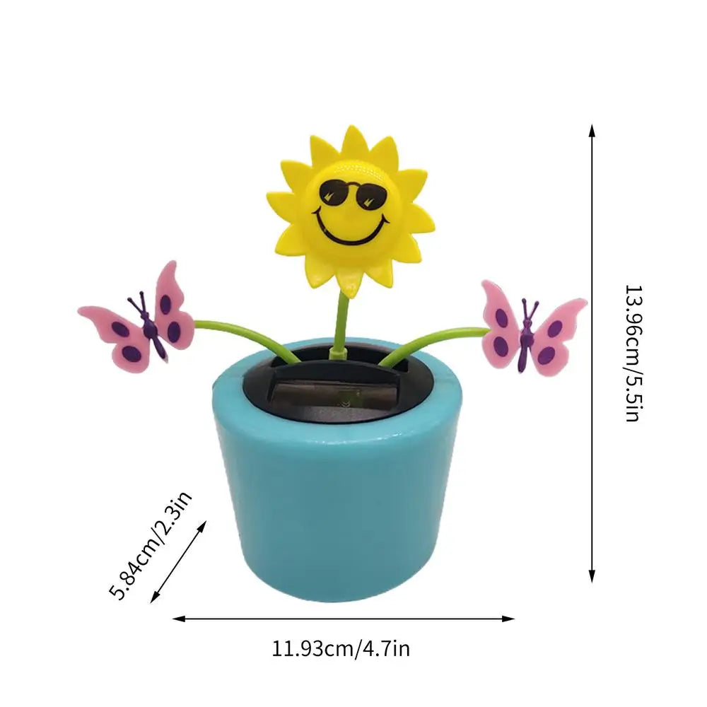 Solar Toy Sunflower Ornaments Dancing Car Dashboard Ornament Decoration