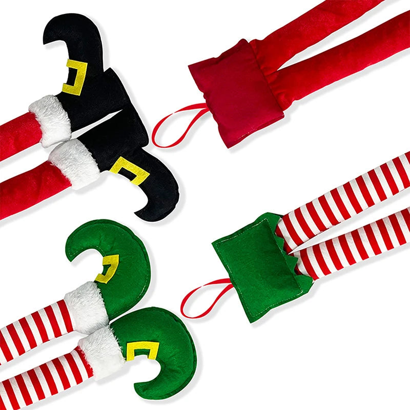 Christmas Elf Santa Claus Feet Car Door Hanging Christmas Tree Hanging Decoration Home Decoration New Year Gift 2024