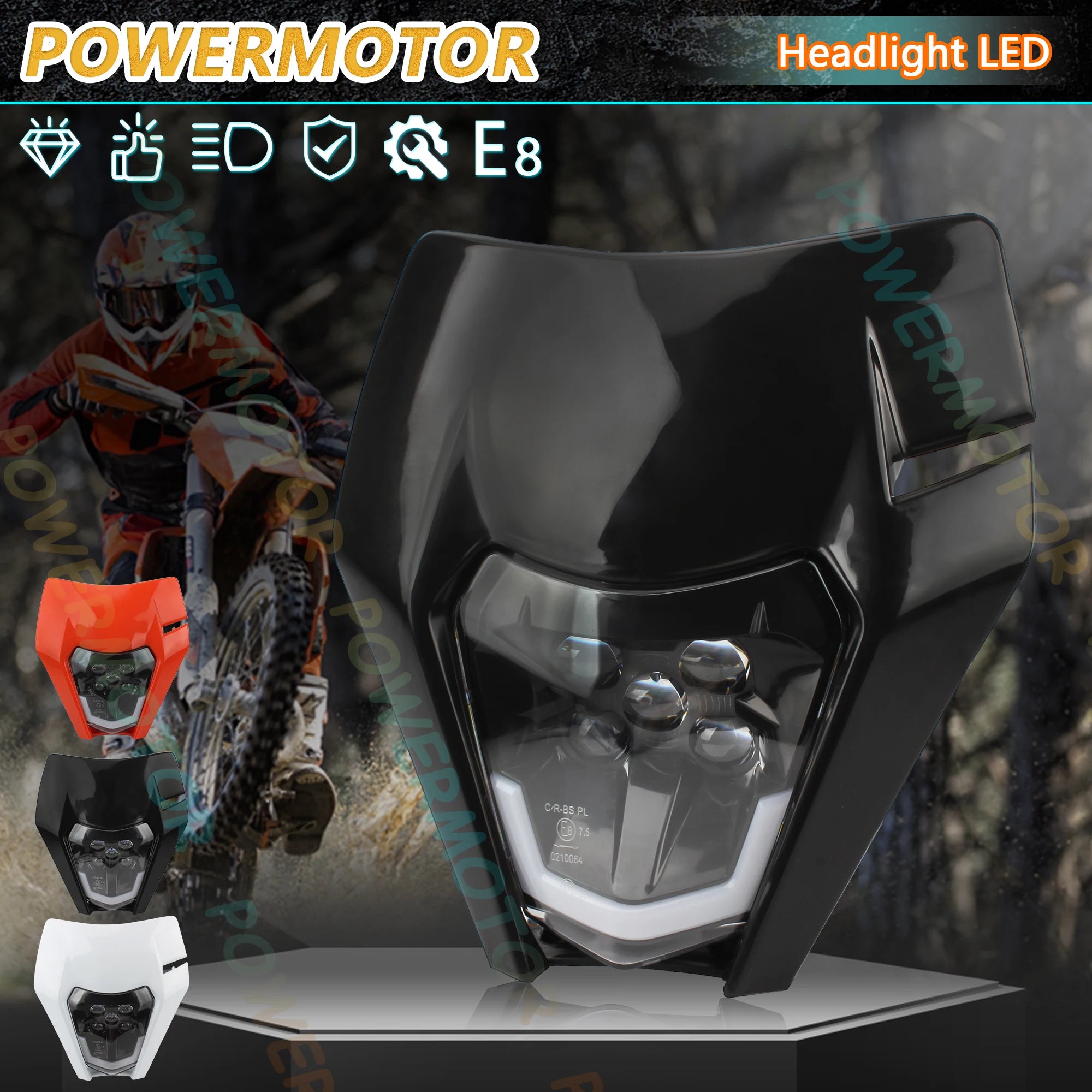 Motorcycle Headlight LED Enduro for Premium Quality Replacement Accessory