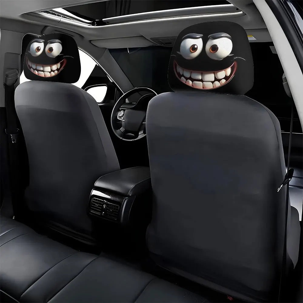 Smiley Face Printed Car Pillowcase Car Dashboard Ornament Decoration