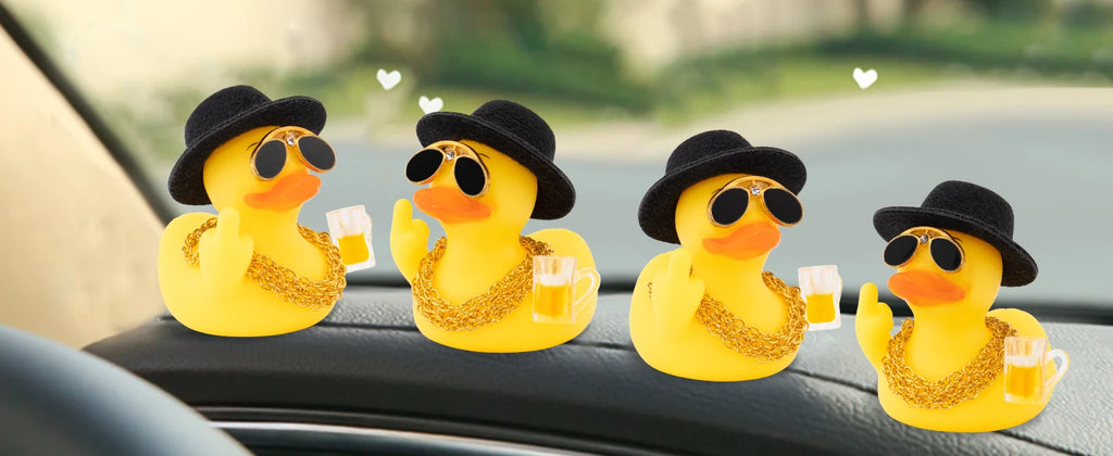 Rubber Middle Finger Duck Car Car Dashboard Ornament Decoration