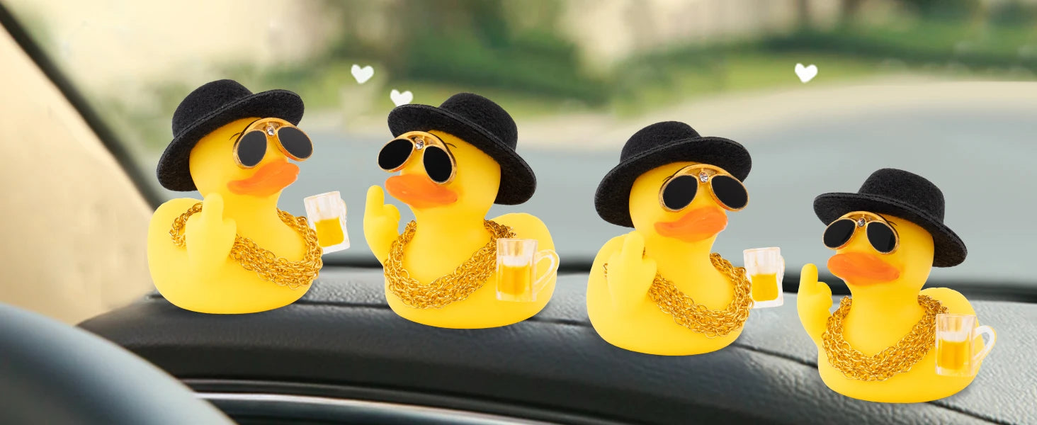 Rubber Middle Finger Duck Car Car Dashboard Ornament Decoration