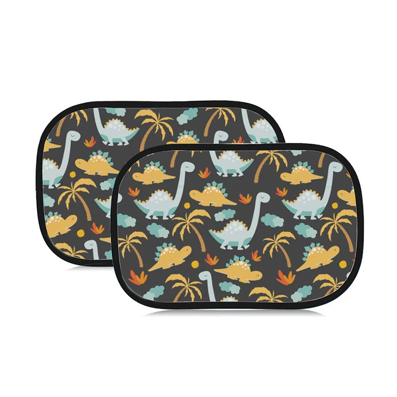 Black And Colorful Cartoon Animal Car Sun Shade UV Protector