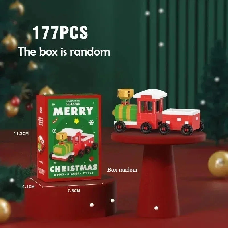 Christmas Gifts Micro Building Block Series Santa Claus Reindeer Puzzle Assembling Bricks Table Decoration Toys Kids