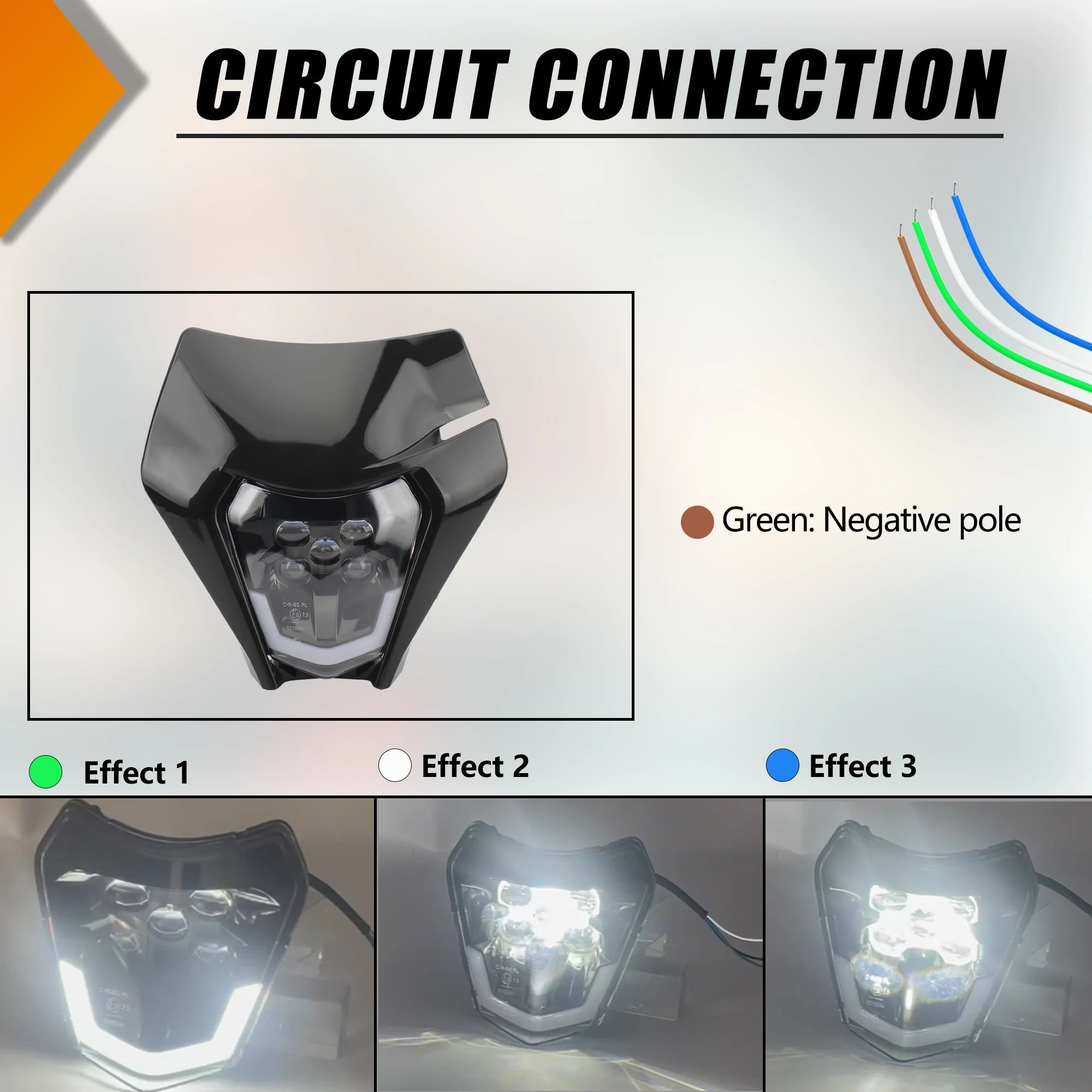 Motorcycle LED Headlight Plate for Premium Quality Replacement Accessory