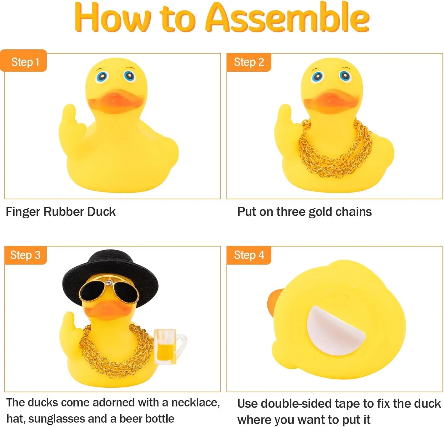 Rubber Middle Finger Duck Car Car Dashboard Ornament Decoration