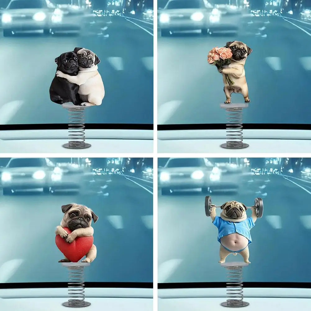 Lovely Dog Acrylic Spring Shaking Car Dashboard Ornament Decoration