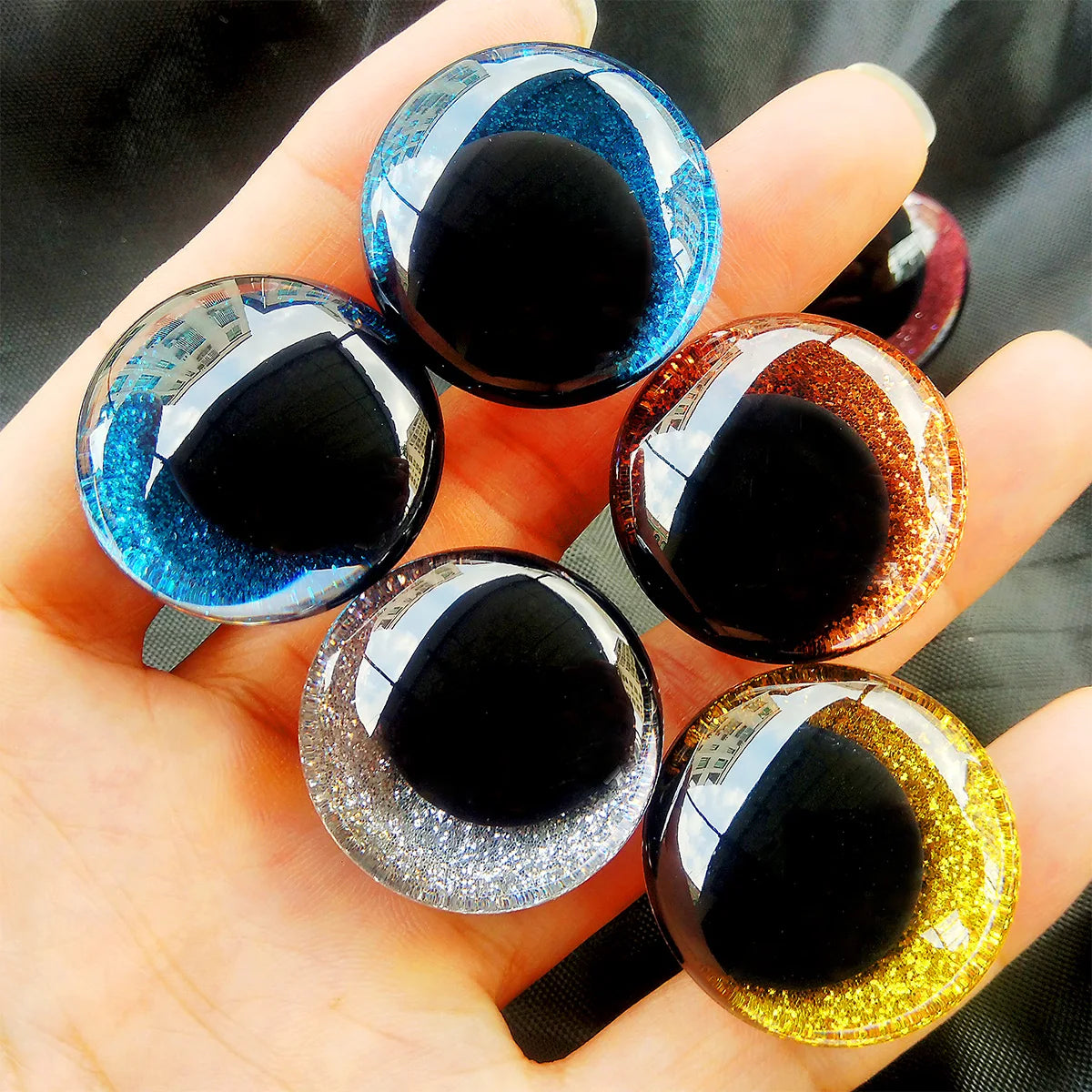 3D Glitter Eyes For Crochet Doll Making Safety Eyes Craft Supply