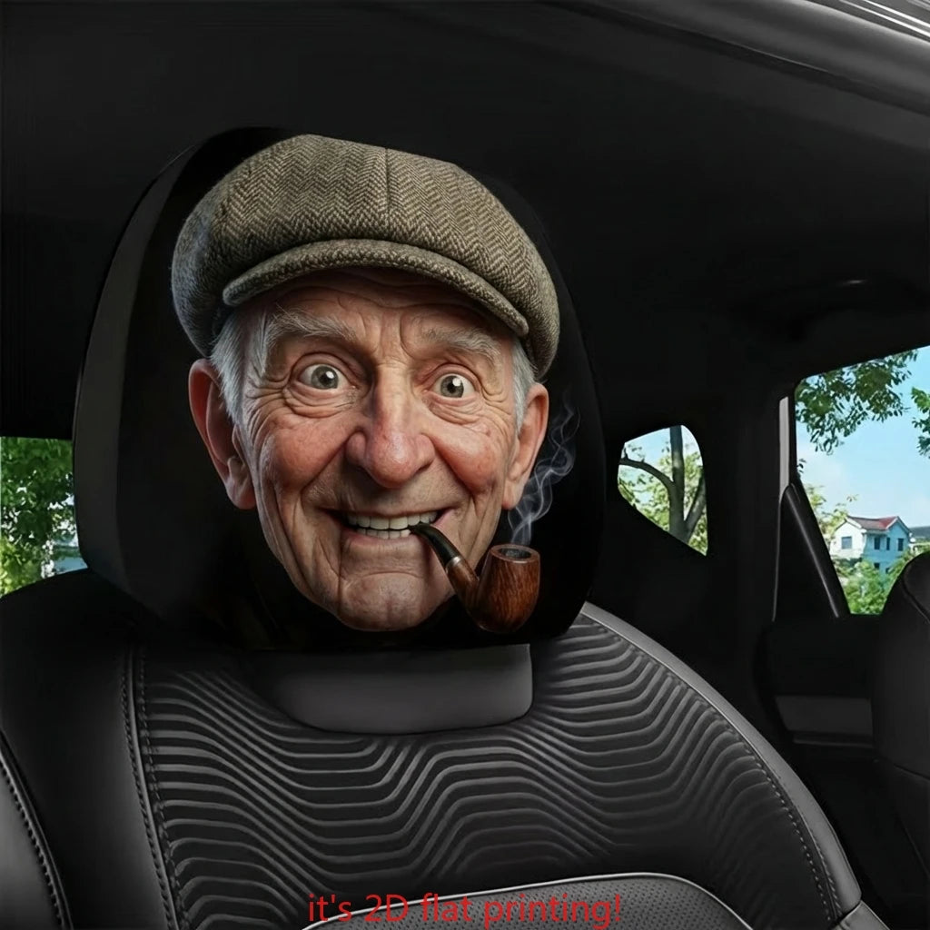 Headrest Covers Featuring a Humorous Premium Quality Replacement Accessory