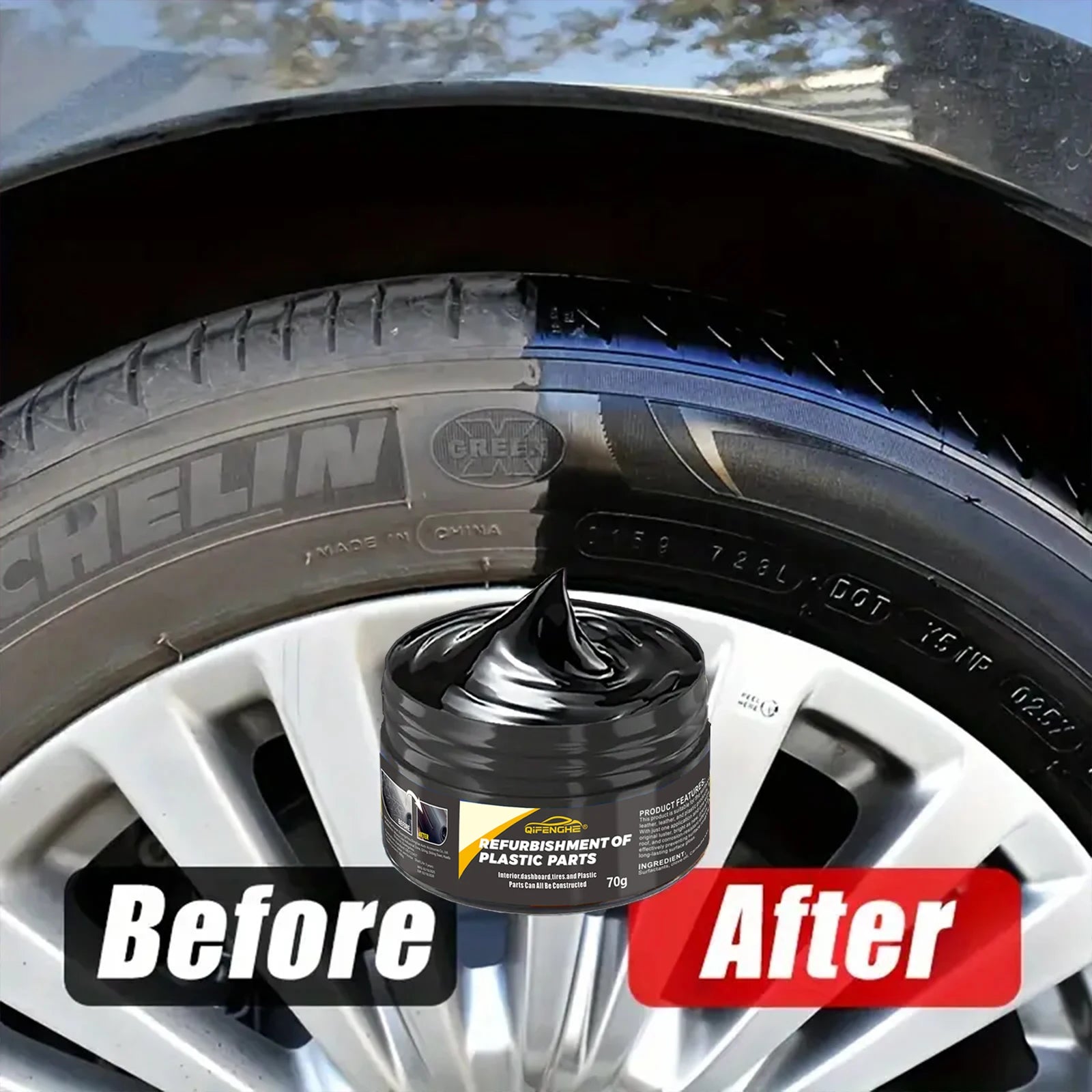 Automotive Plastic Repair Agent-Interior and Exterior Plastic Polishing Wax,Scratch Repair Suitable for Tires