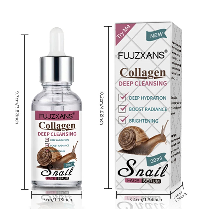 Snail Mucin Serum 30ml With Niacinamide, Hyaluronic Acid, Collagen Facial Serum Deep Hydration