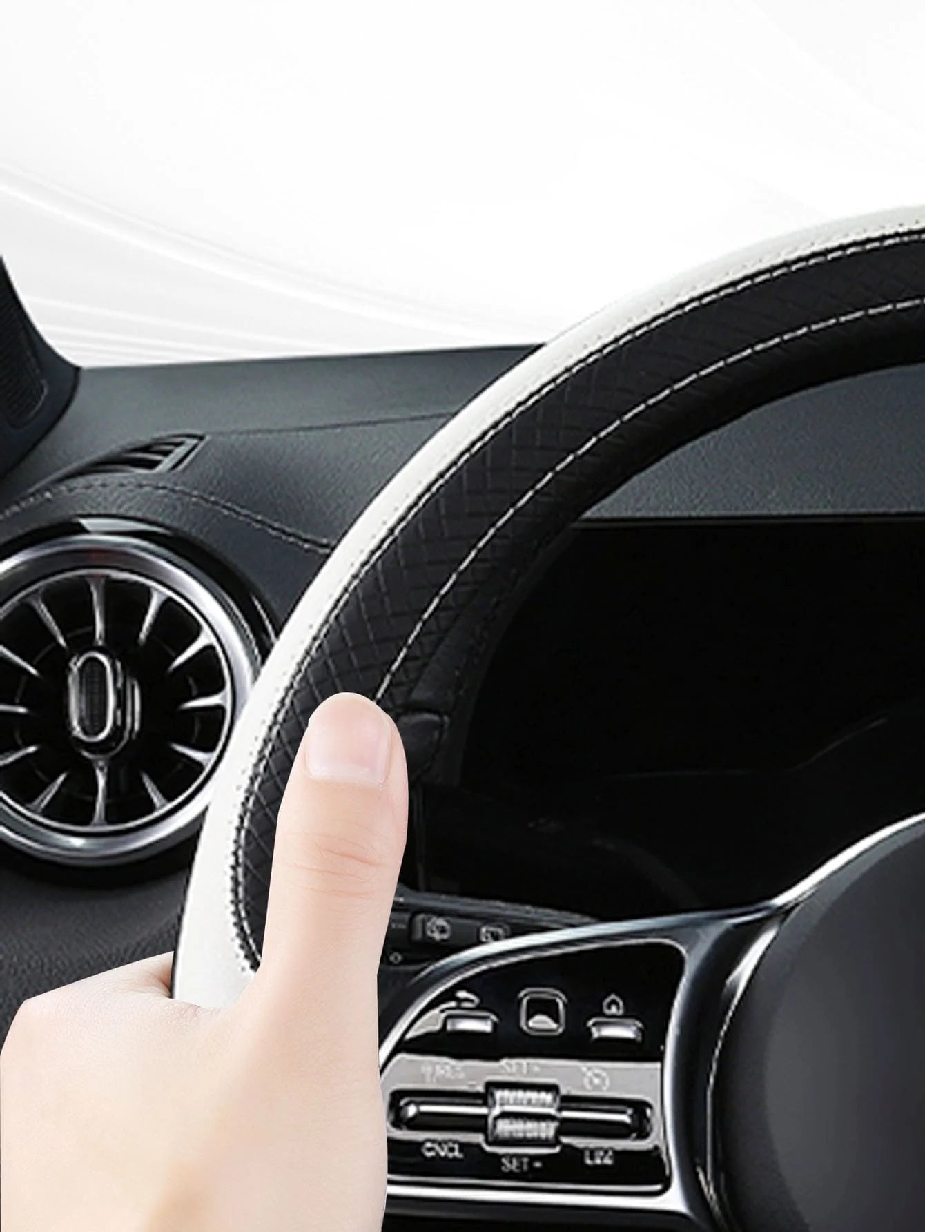 Two Tone PU Leather Car Steering Wheel Cover Anti-Slip Comfort