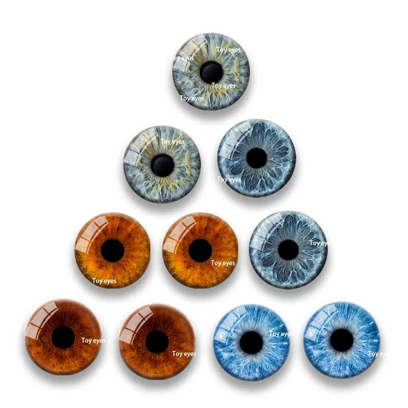 10PCS Realistic Glass Toy Eyes Doll Making Safety Eyes Craft Supply