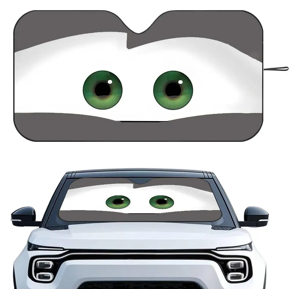 Cartoon Car With Cute Eyes Car Sun Shade UV Protector