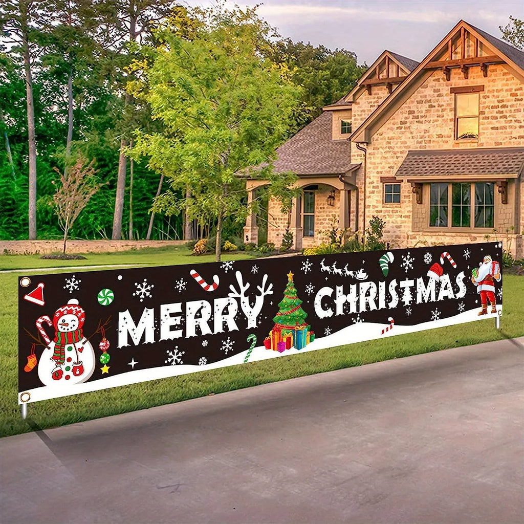 Christmas tree "Merry Christmas" banner, suitable for outdoor, indoor, courtyard, garden, porch and lawn home decoration