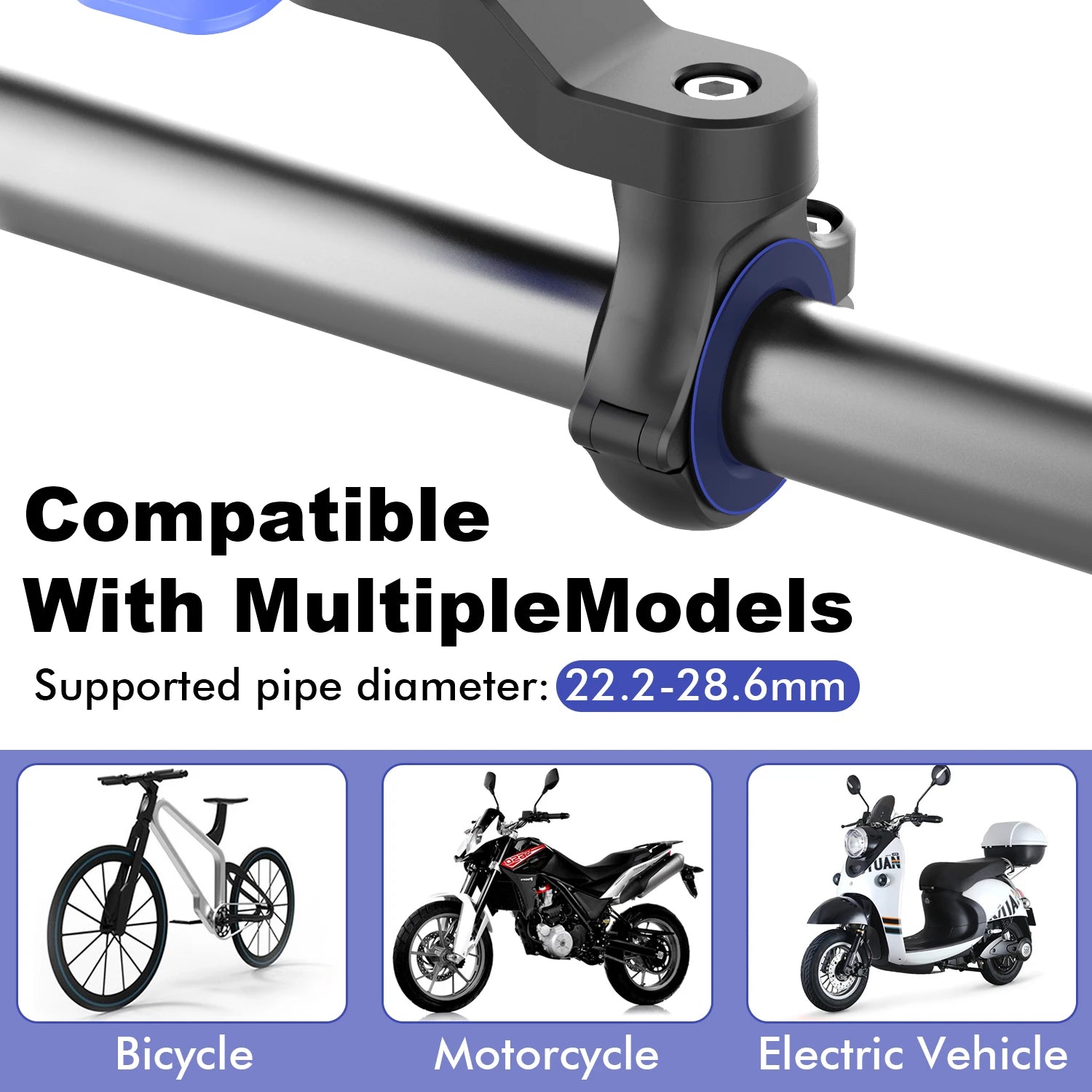 Motorcycle Phone Mount Anti-Shake Bike Premium Quality Replacement Accessory