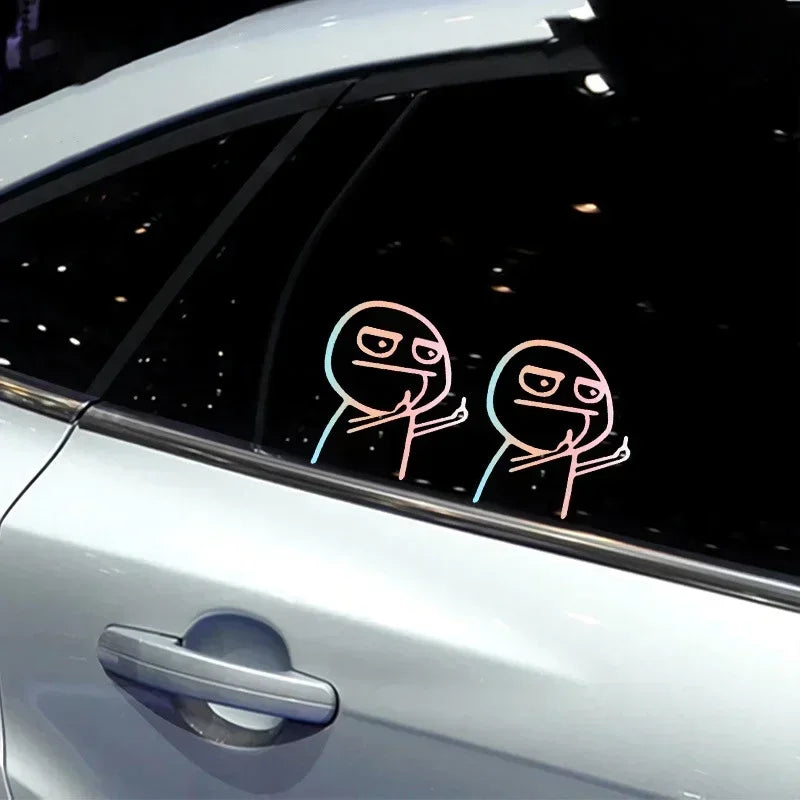 Funny Middle Finger Troll Face Car Dashboard Ornament Decoration