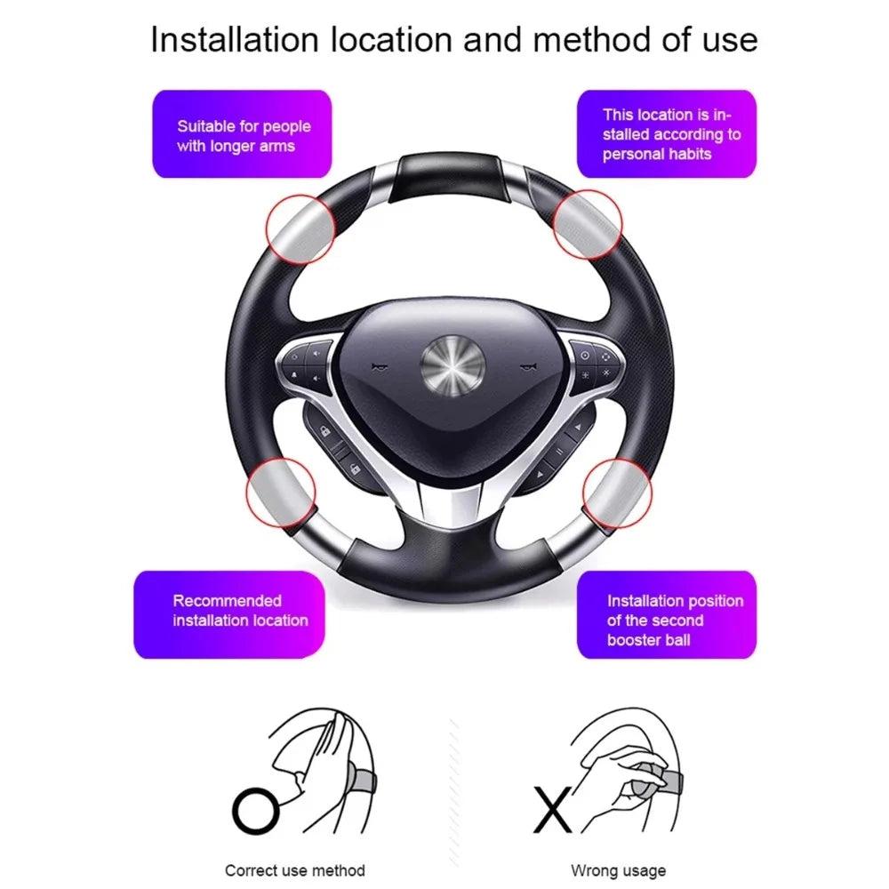 One Hand Steering Wheel Spinner Steering Wheel Cover Anti-Slip Comfort
