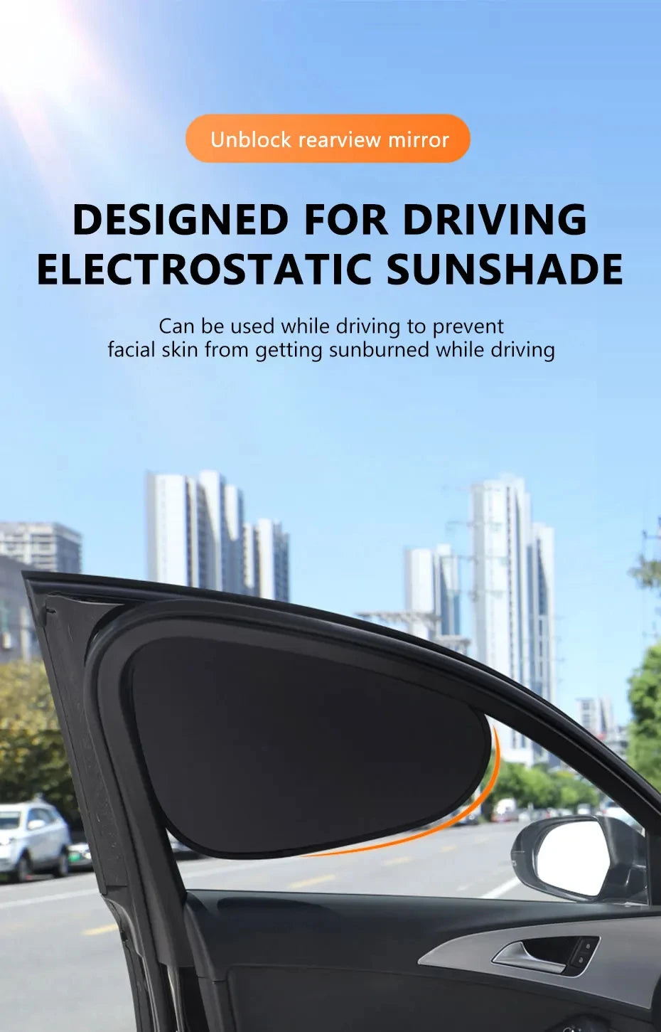 New Electrostatic Sun Visor for Car Sun Shade UV Protector