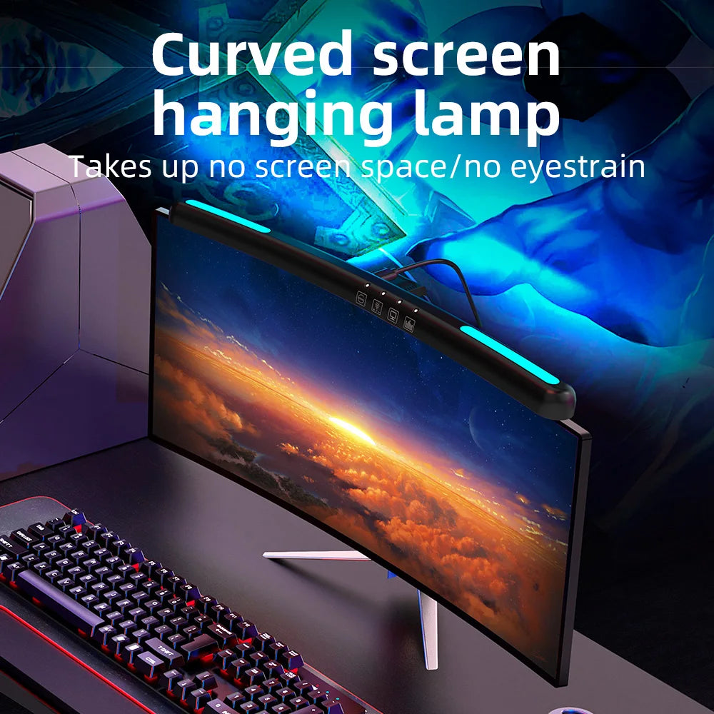 USB Stepless Dimming Screen Hanging LED Computer Monitor Light Bar Desk Lamp