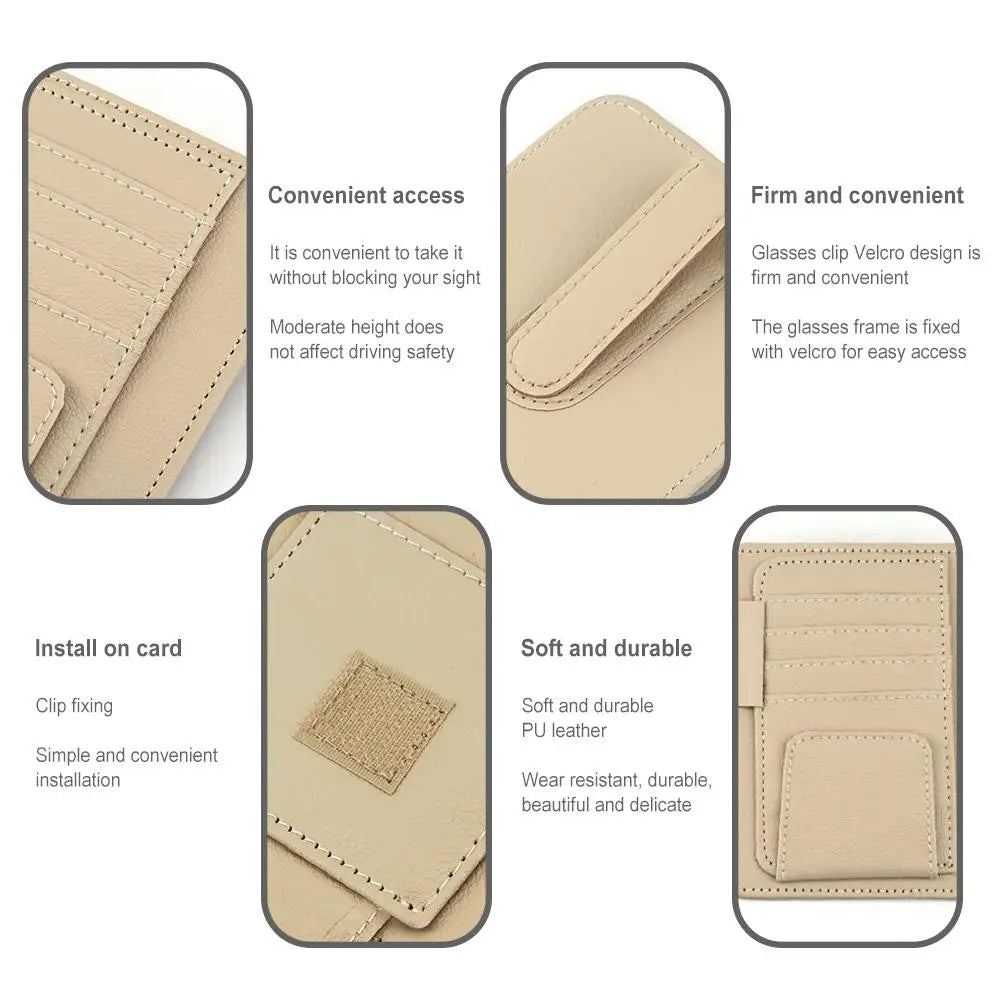 Car Sun Visor Organizer Multi-Pocket Car Sun Shade UV Protector