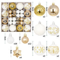 Christmas Ball Ornament Gift Box Set Assorted Blue White Snowflake Reindeer Pattern Design Holiday Festive Tree Hanging Decor