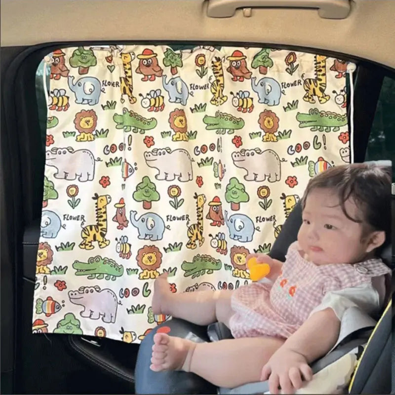 Suction Cup Curtain In The Car Sun Shade UV Protector