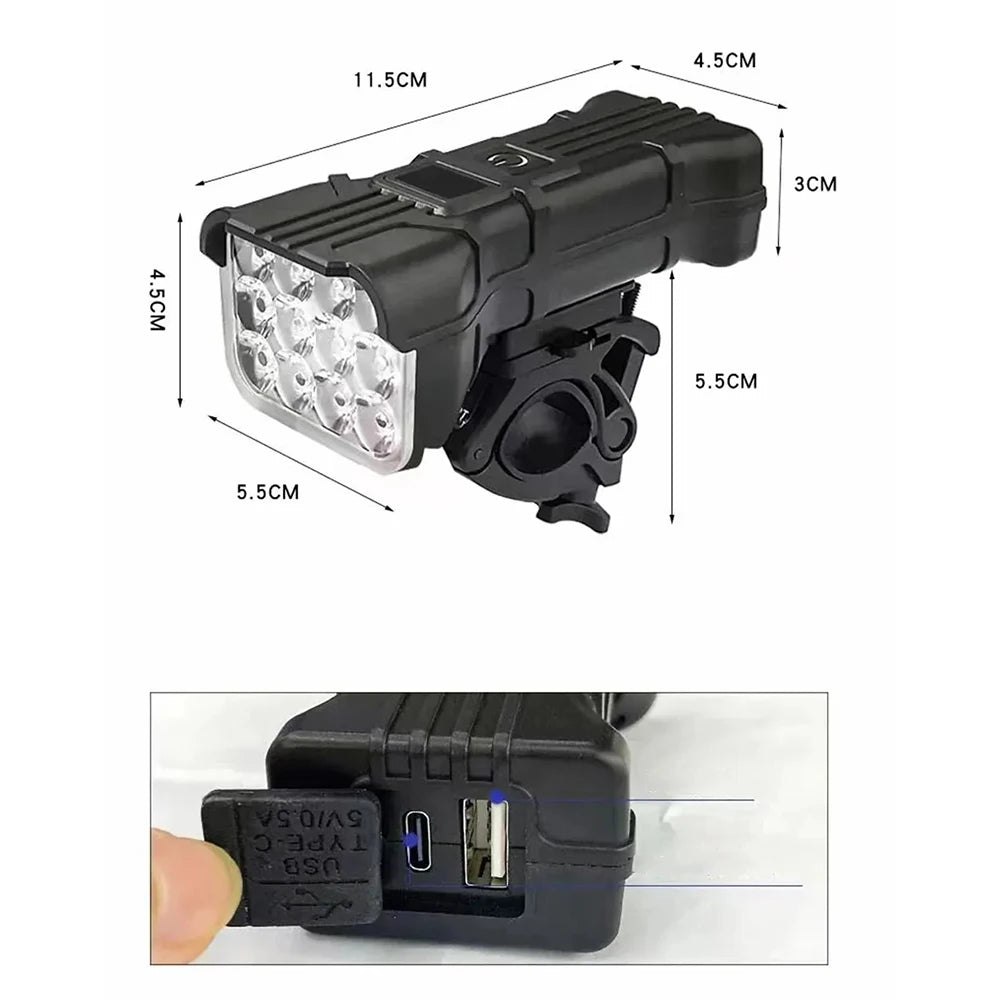 12 LED Bicycle Front Light Premium Quality Replacement Accessory