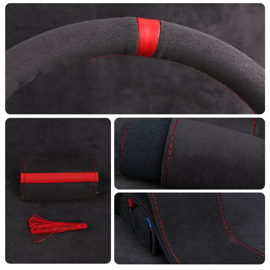 Universal Suede Car Steering Wheel Steering Wheel Cover Anti-Slip Comfort