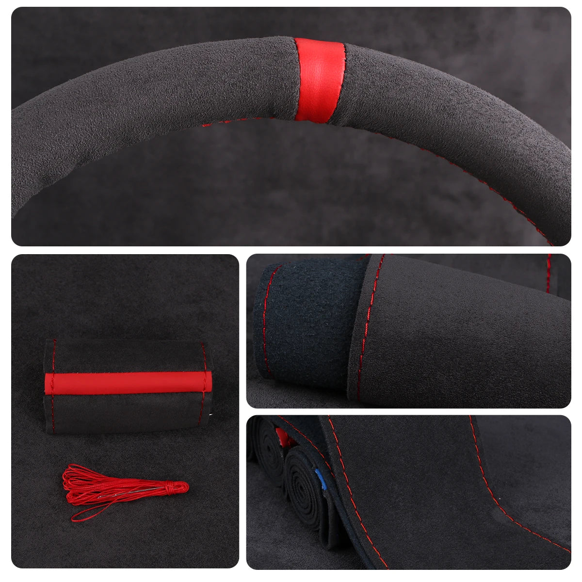 Universal Suede Car Steering Wheel Steering Wheel Cover Anti-Slip Comfort