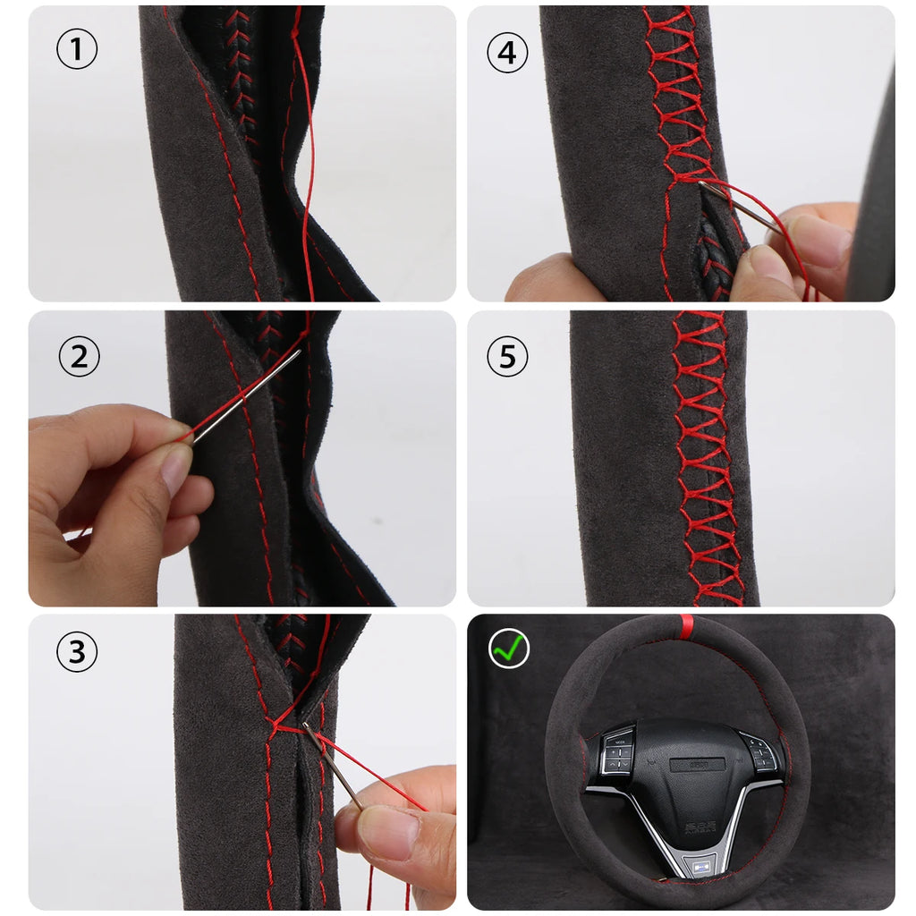 Universal Suede Car Steering Wheel Steering Wheel Cover Anti-Slip Comfort