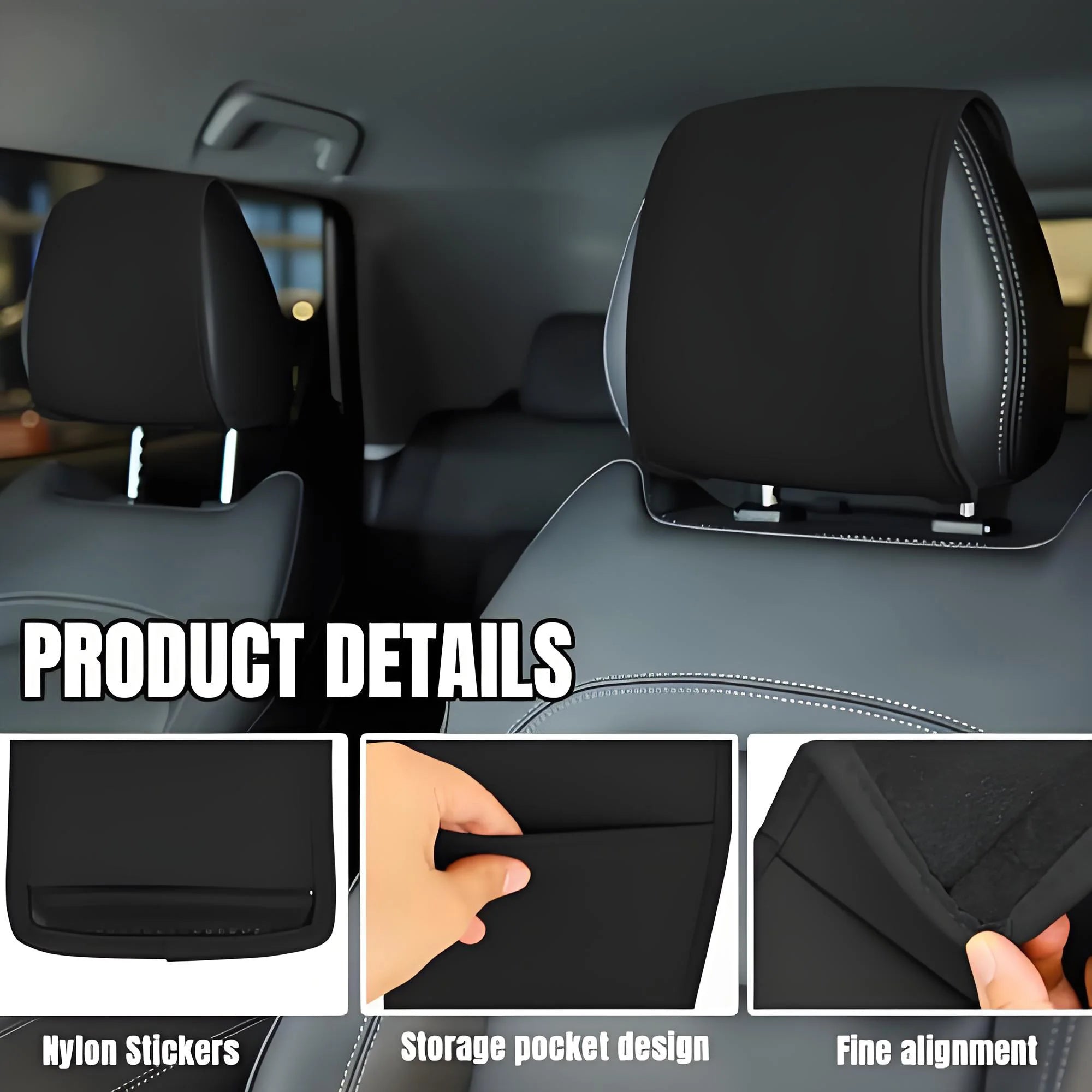 Car Headrest Covers for Seat Premium Quality Replacement Accessory