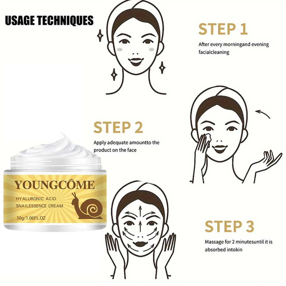 Snail Hyaluronic Acid Essence Cream Deeply Nourishes Skin Improve Roughness Tighten Skin Repair Damaged Skin Smooth wrinkles