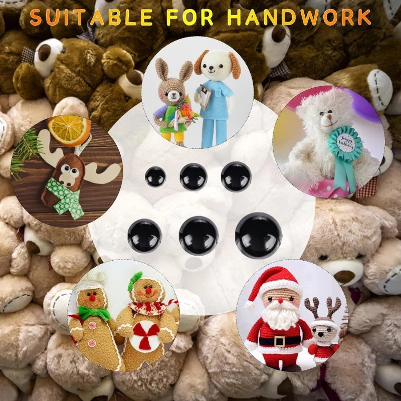 200Pcs 6-12mm Eyeball Doll Making Doll Making Safety Eyes Craft Supply