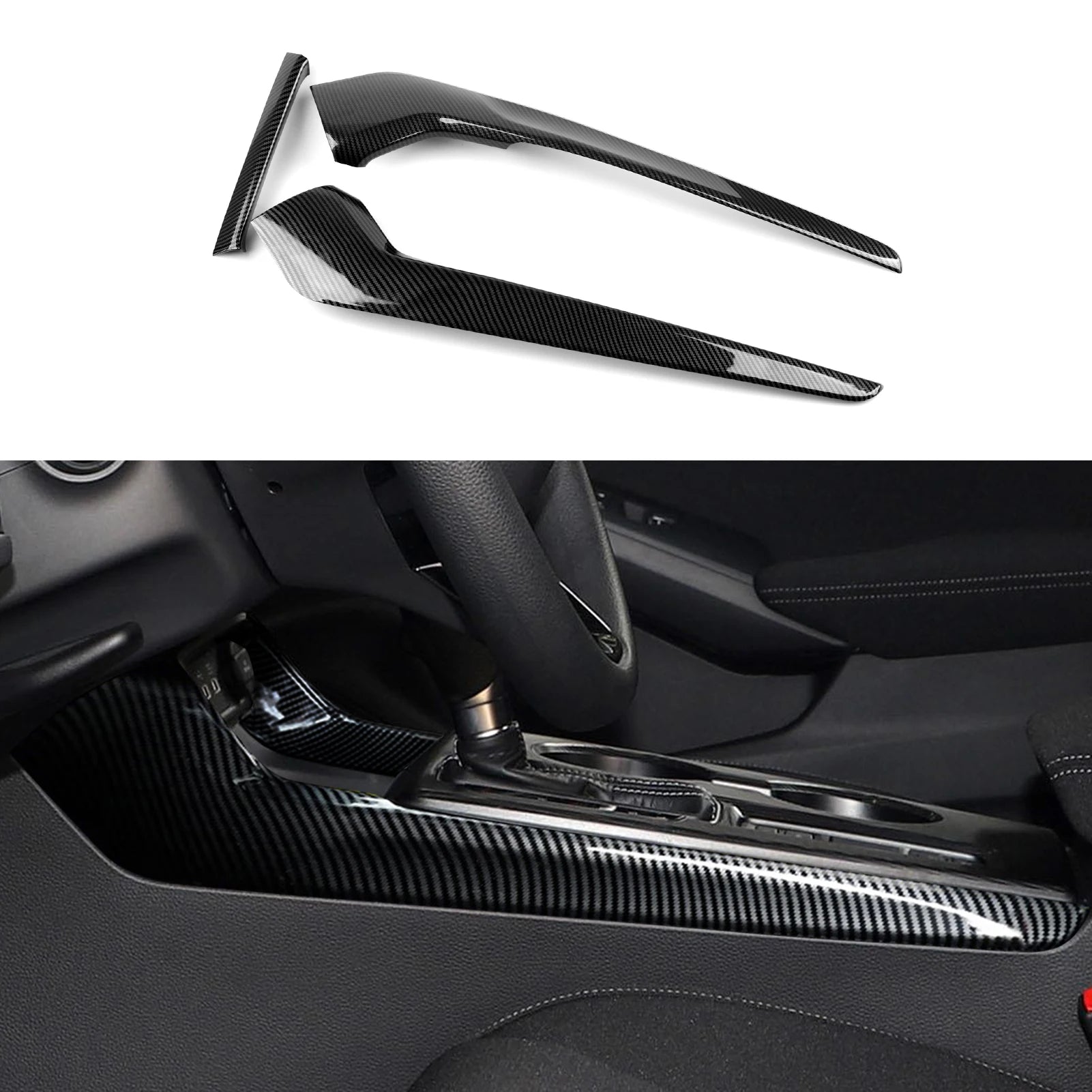 For Honda Civic 11th Gen (2022-2026) Accessories, Steering Wheel Trim, Center Console Gear Shift Panel ,Carbon Fiber ABS Sticker