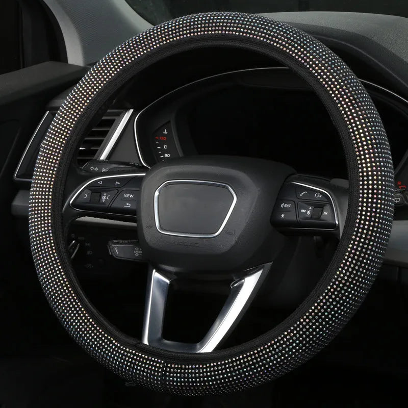 Crystal Steering Wheel Cover Bling Steering Wheel Cover Anti-Slip Comfort